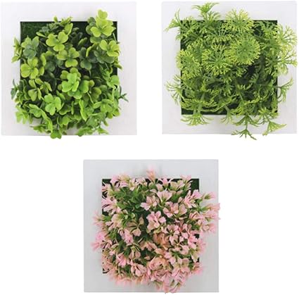 Amazon Kugusa フェイク ウォール グリーン 壁掛け インテリア 装飾 造花 人工 多肉 観葉 植物 ３個セットb 人工観葉植物 オンライン通販