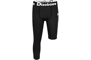 Dizoboee Youth Boys Compression Pants One Leg 3/4 Athletic Leggings for Sports Kids Basketball Tights Football Baseball Pants