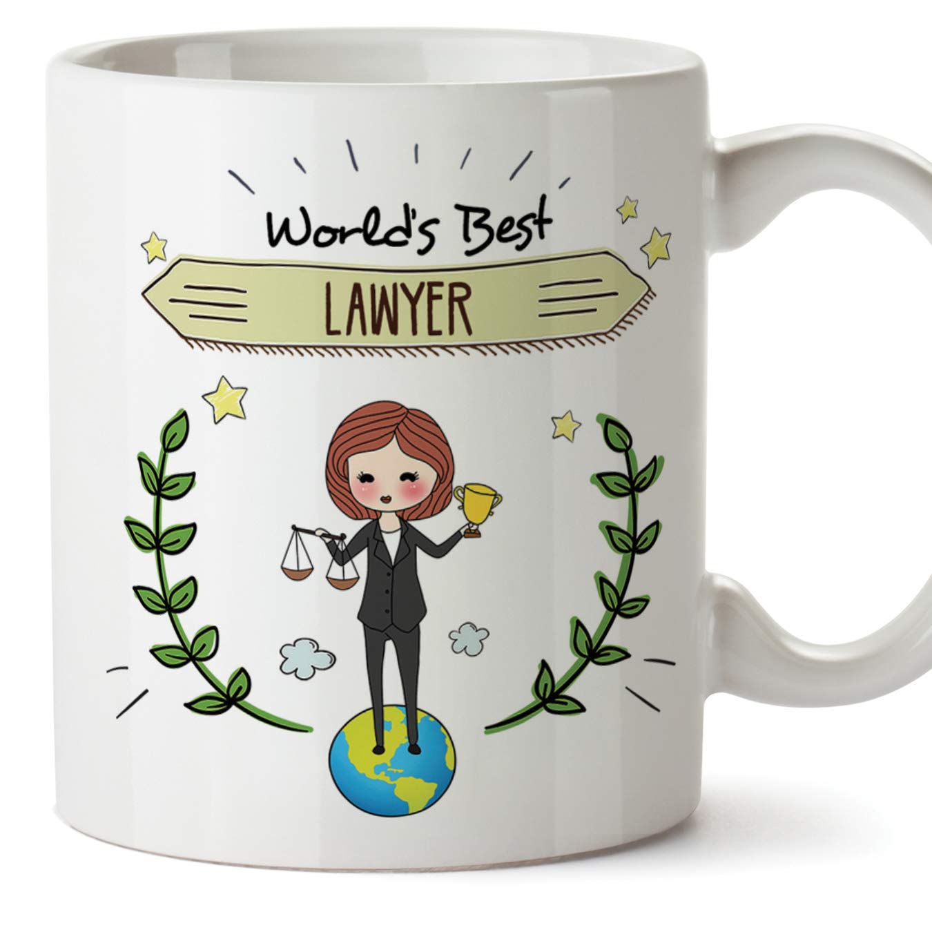 MUGFFINS Lawyer Original Mug Cup World's Best Lawyer - 11 oz Ceramic