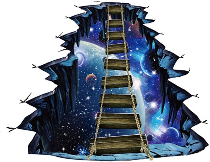 HKDGID 3D Flaming Floor Wall Stickers,Volcano Land Removable Mural Decals Vinyl Art Decor for Living Room Bedroom Bathroom Mall Corridor Bedroom Modern Decor (A)