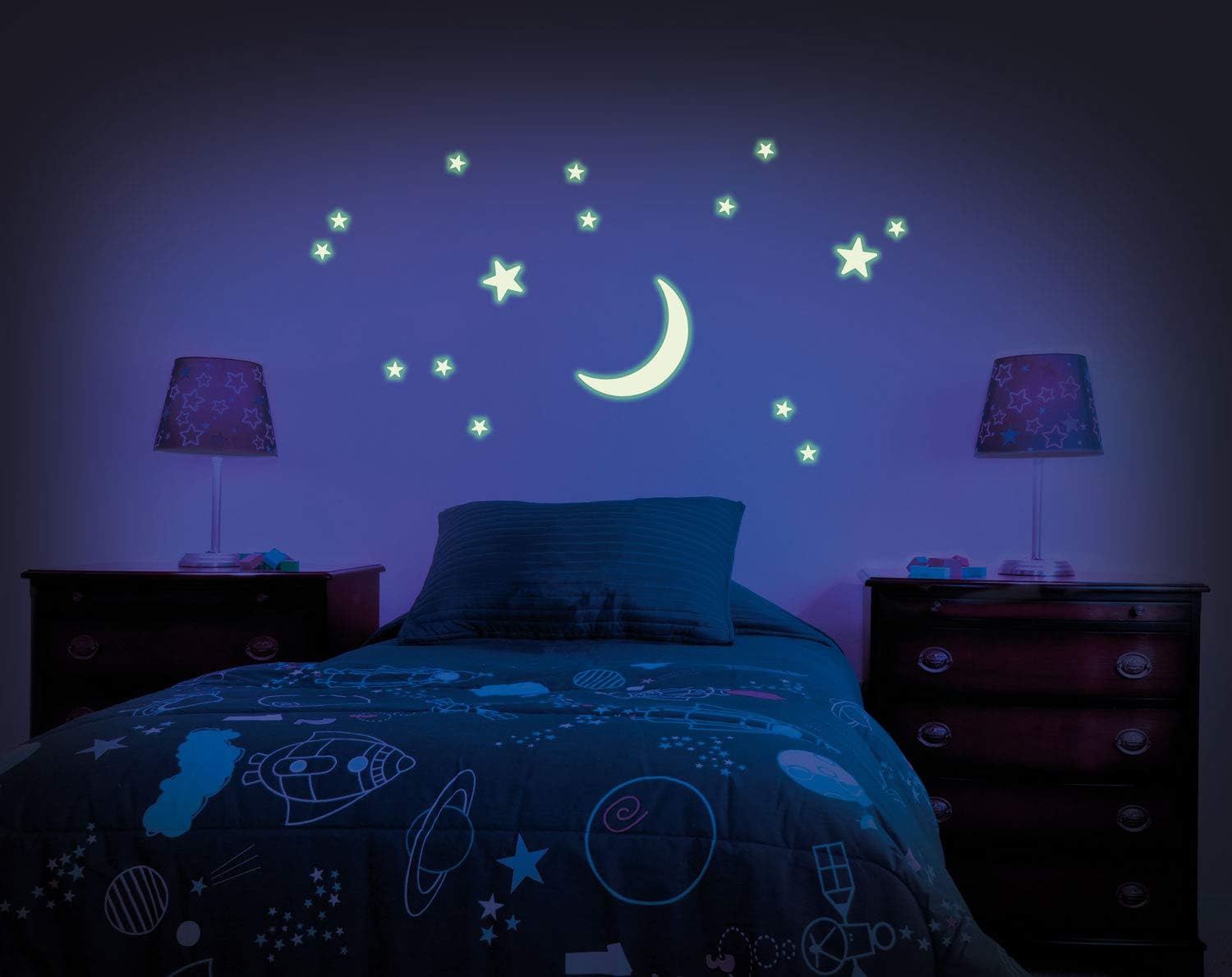 The Original Glowstars Company Glow in the Dark Large Crescent Moon & 15 Stars - Image 4