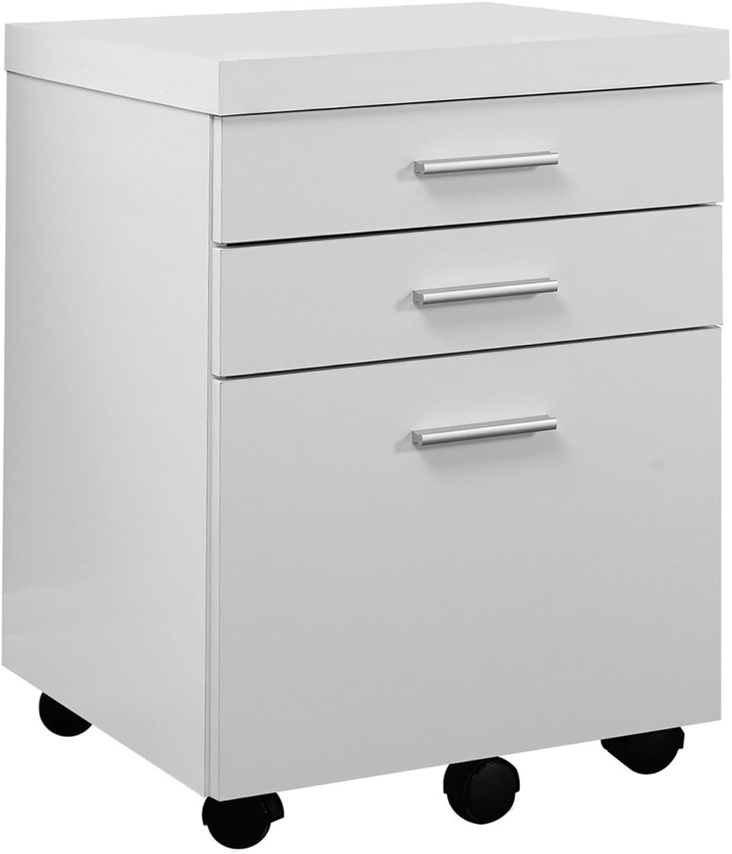 Monarch Specialties 3 Drawer File Cabinet - Filing Cabinet (Dark Taupe): Furniture & Decor