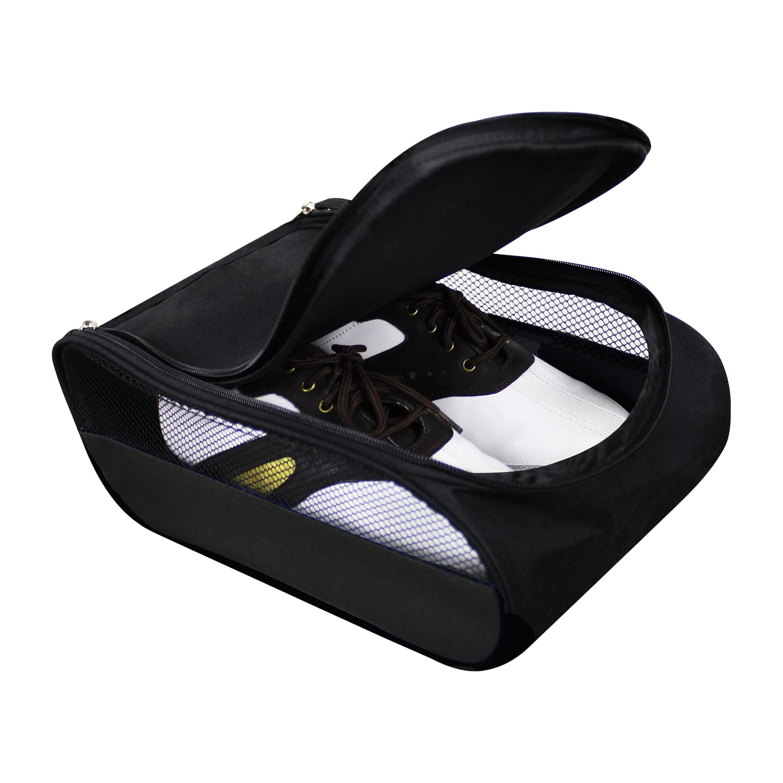 Golf Shoe Bags. Portable Carrier Bags, Outdoor Travel Zippered. Waterproof&Breathable. Men and Women. Black