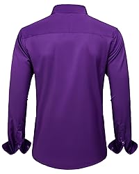J.VER Men's Dress Shirts Solid Long Sleeve Stretch