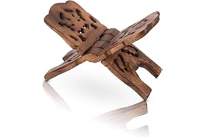 THE GREAT INDIAN BAZAAR Beautiful Handmade Wooden Prayer Book Display Stand Holder Rehal for Religious Holy Books The Bible Quran Geeta Foldable Book Rest Traditional Living Room Home Decor Accents (10 (L) x 5 (W) Inches)