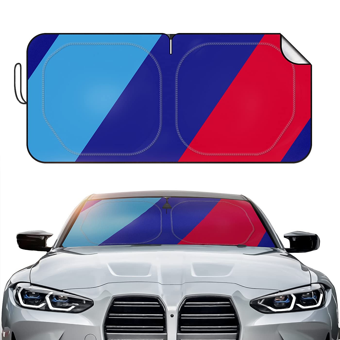 Photo 1 of Car Windshield Sun Shade Blocks UV Rays Sun Visor Protector, Blue Material, No Reflected Glare,59" Sunshade for X1 X3 X5 (Blue///M-S)