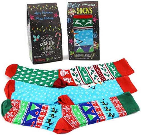 Colorful Socks Gift 3 Pack Super Size 7-12