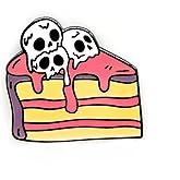 Creamy Skull Cake Enamel Pin - Gothic Series - Enamel Lapel Pin - Plated Badge for Clothing, Bags, and Lanyards