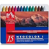 Neocolor I Water-Resistant Wax Pastels, 15 Colors