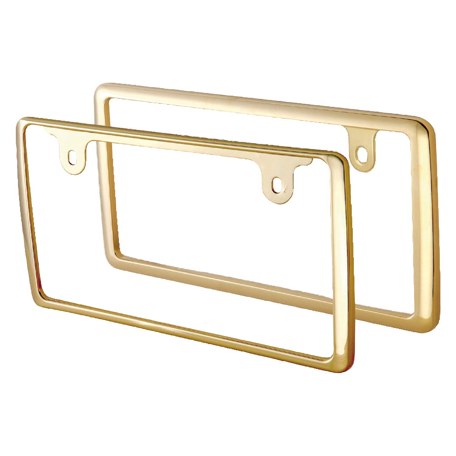 セイワ ナンバープレートフレーム フロントリアセット メタルゴールドの商品画像