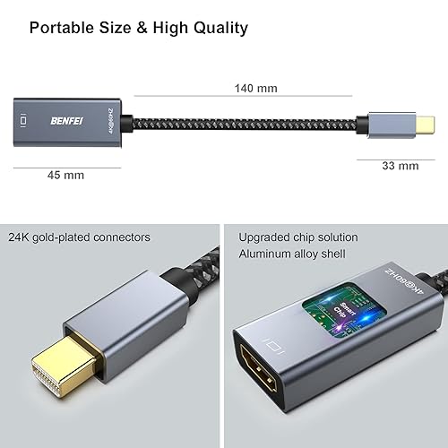 BENFEI Mini DisplayPort(Thunderbolt) to HDMI Adapter 4K@60Hz