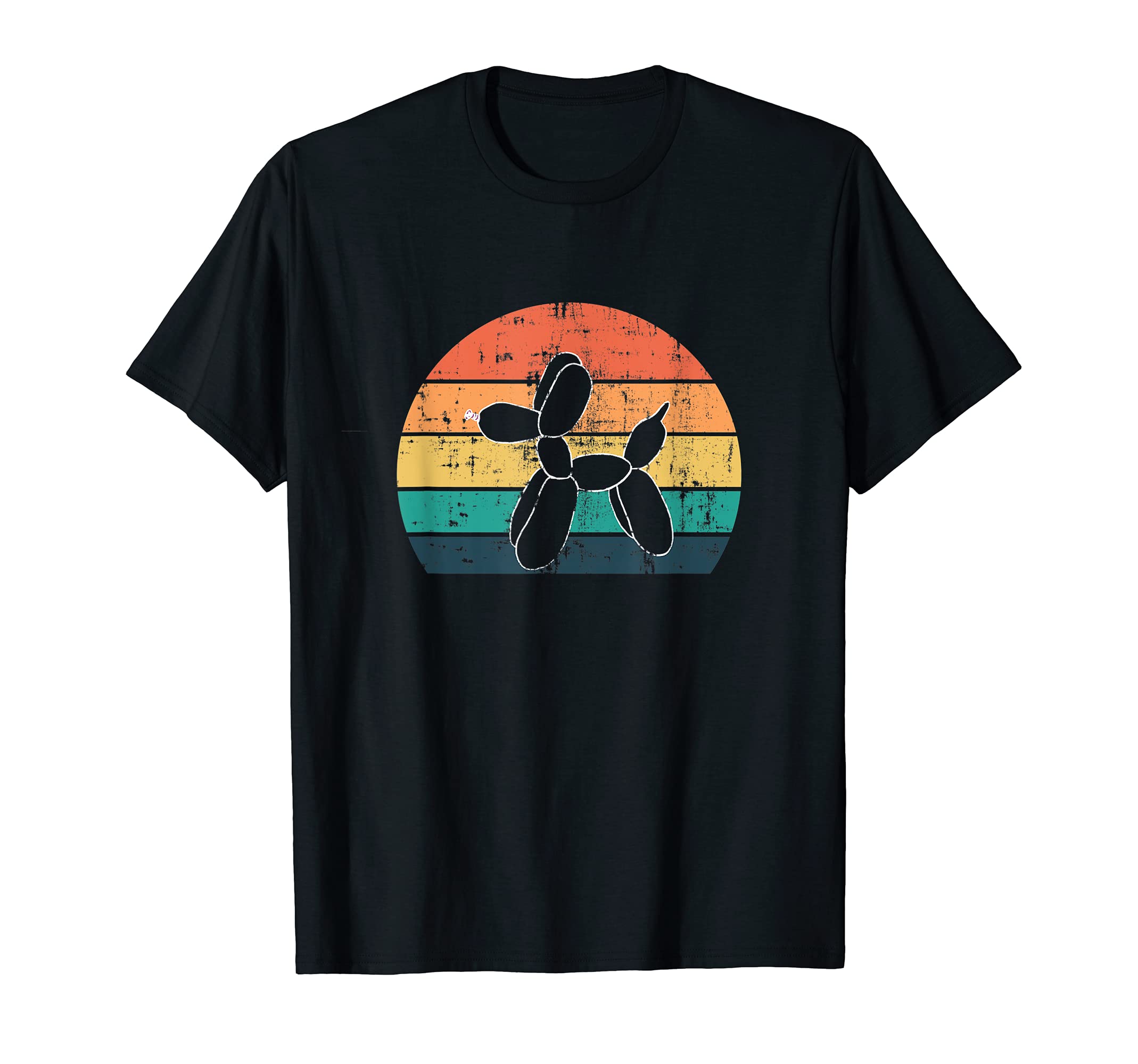 Retro Vintage Sunset Balloon Animal Dog Artist Friend Party T-Shirt