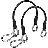 NQEUEPN 2pcs 10" Gym Extension Cable, Fitness Extension Cable Compatible with Bowflex, Home Gym Machine Accessories Replacement with Carabiner, for Leg Extension, LAT/Tricep Pull Down (1 Pair)