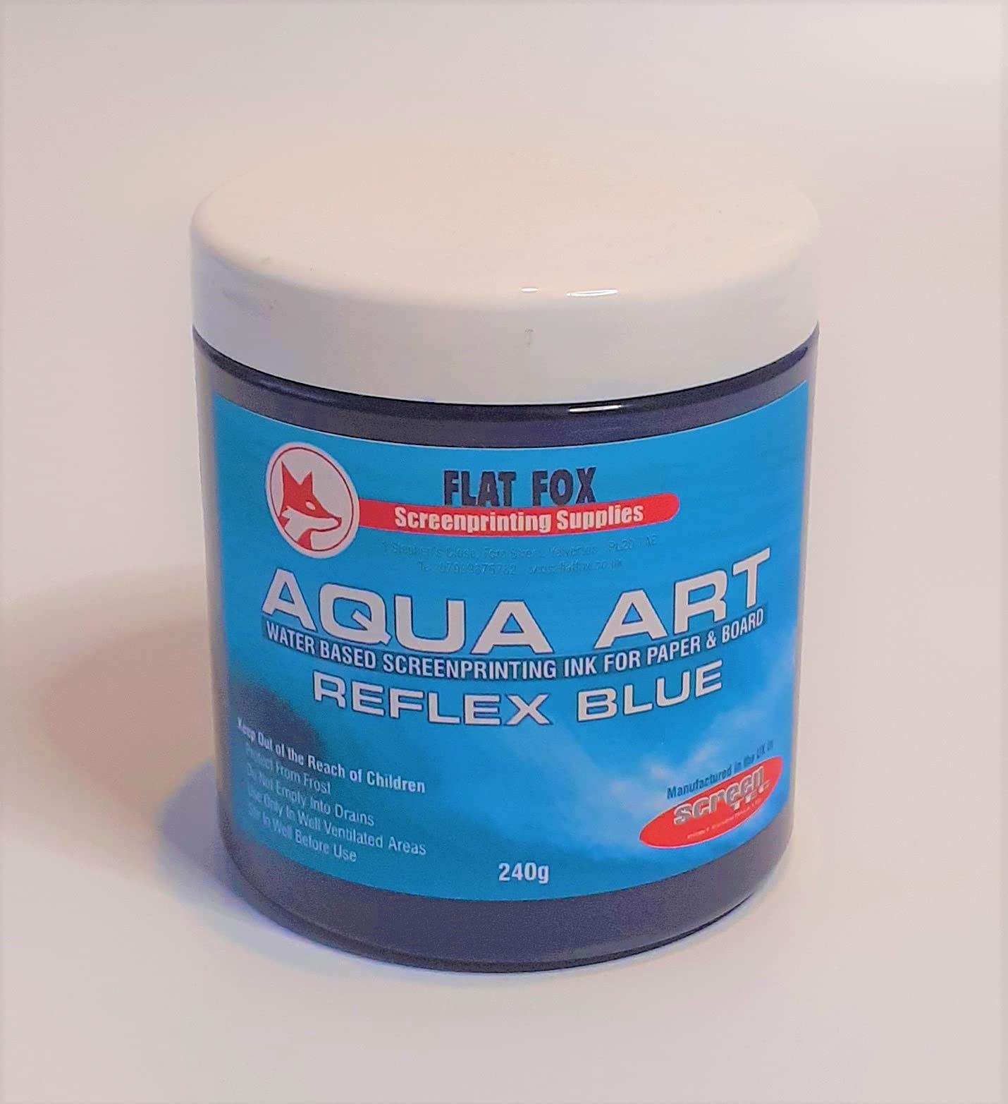 Aqua Art Paper and Board Screen Printing Inks (Reflex Blue, 240g)