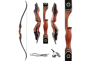 TOPARCHERY Archery 60" Takedown Hunting Recurve Bow for Adults Practice Competition Longbow with Stringer Tool Right Hand Black