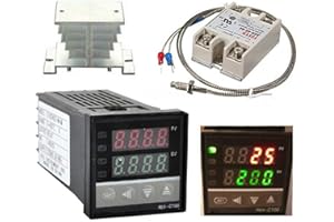 TEAMWILL Digital PID Temperature Controller REX-C100 REX C100 Thermostat + SSR Relay SSR-40DA+ K Thermocouple Thread Probe+Heat Sink