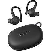 Belkin SoundForm ActiveFit Wireless Earbuds w/Built-in Microphone, USB C Fast Charging, 36H Battery Life, IP54 Water Resistance - Bluetooth Earbuds for iPhone, iPad, Galaxy, Pixel, & More - Black