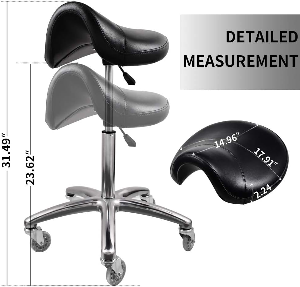 Professional Salon spa Saddle Chair and Tools Chair. The Saddle Chair has Wheels, Luxurious Cushion and a Solid Metal Skeleton.: Kitchen & Dining