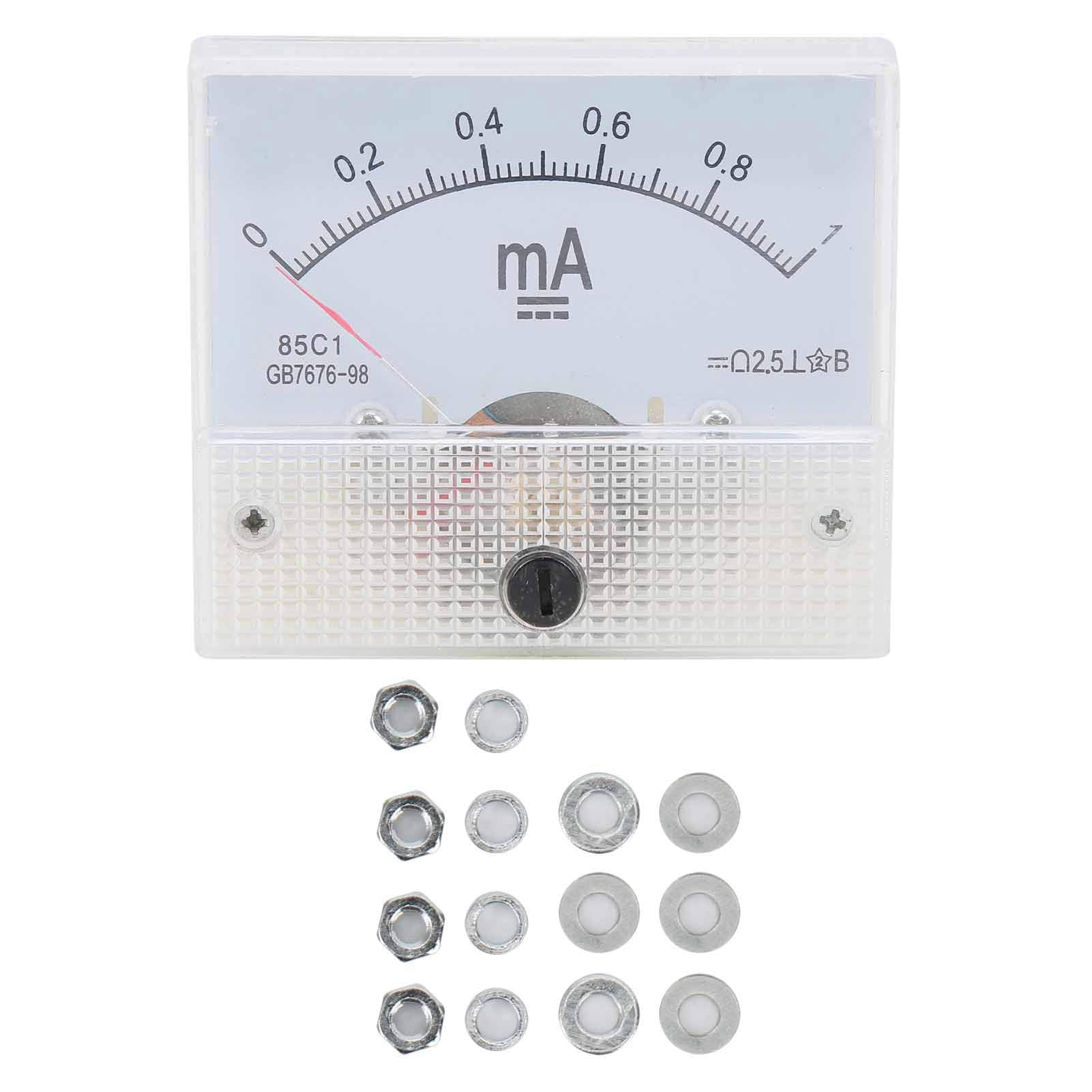 Ammeter, Analog Ammeter, 85C1 DC 0~1MA Pointer DC Ammeter Current Measuring Meter Pointer DC Ammeter with Stable Performance