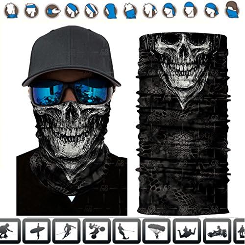 3D Face Mask Handband,Bandana ,Mask Shield ,Headwear ,Neck Gaiter, Magic Scarf for Riding ,Fishing,Hiking, UV Protection,UPF 48