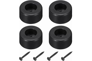 MECCANIXITY Rubber Speaker Isolation Feet,1.5"x0.75" Black Anti-Vibration Base Pad with Screws Amplifier Stand Feet Mat for E