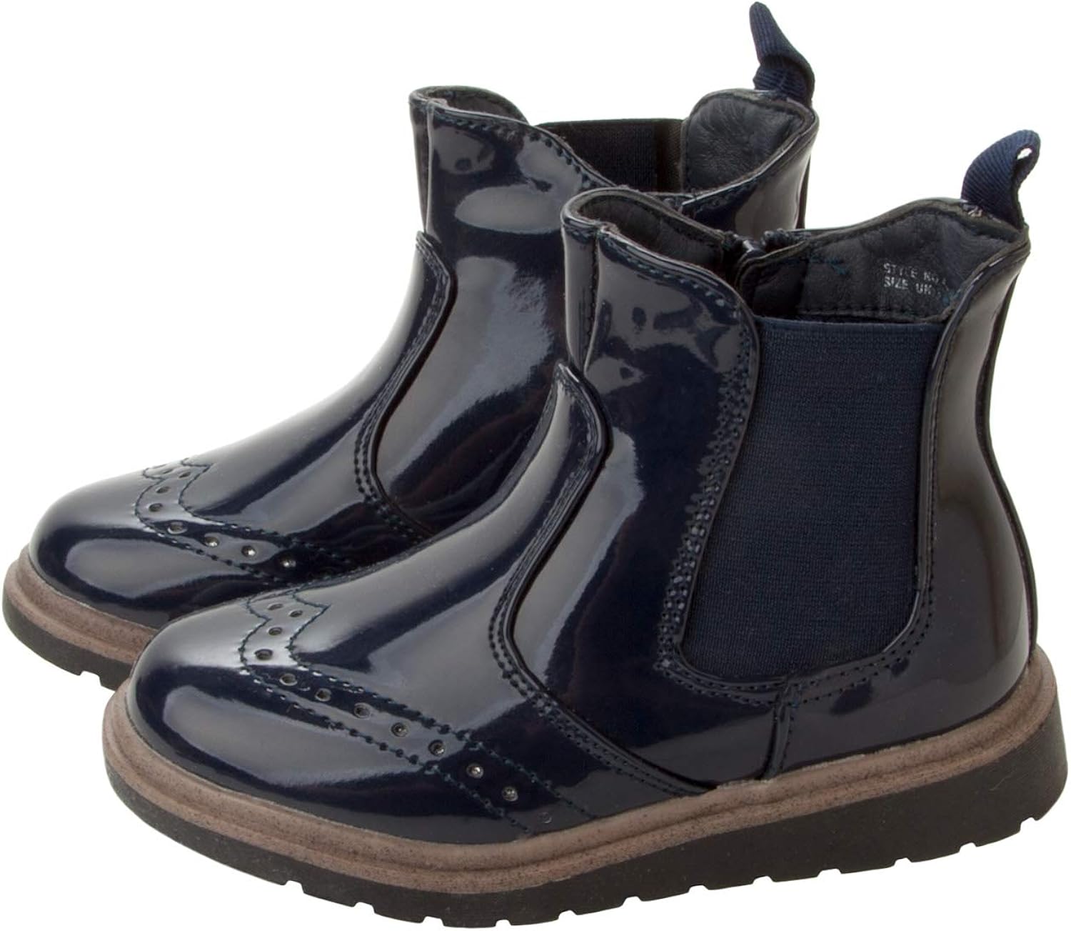 Navy Patent Chelsea Boots 2025