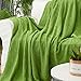 Longhui bedding Cotton Cable Green Knit Throw Blanket for Couch Chairs Bed Beach, Home Decorative Throws Blankets, 50 x 60 Inch, 2.2lb