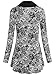 BAISHENGGT Flowy Tops for Women, Womens Long Sleeve Loose Fit Swing Tunic Tops Basic T Shirt Black Floral XX-Large