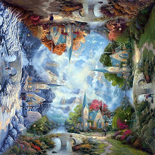 Fipart 5D DIY Diamond Painting Cross Stitch Craft Kit Wall Stickers for Living Room Decoration （14X14inch/35X35cm）Castle