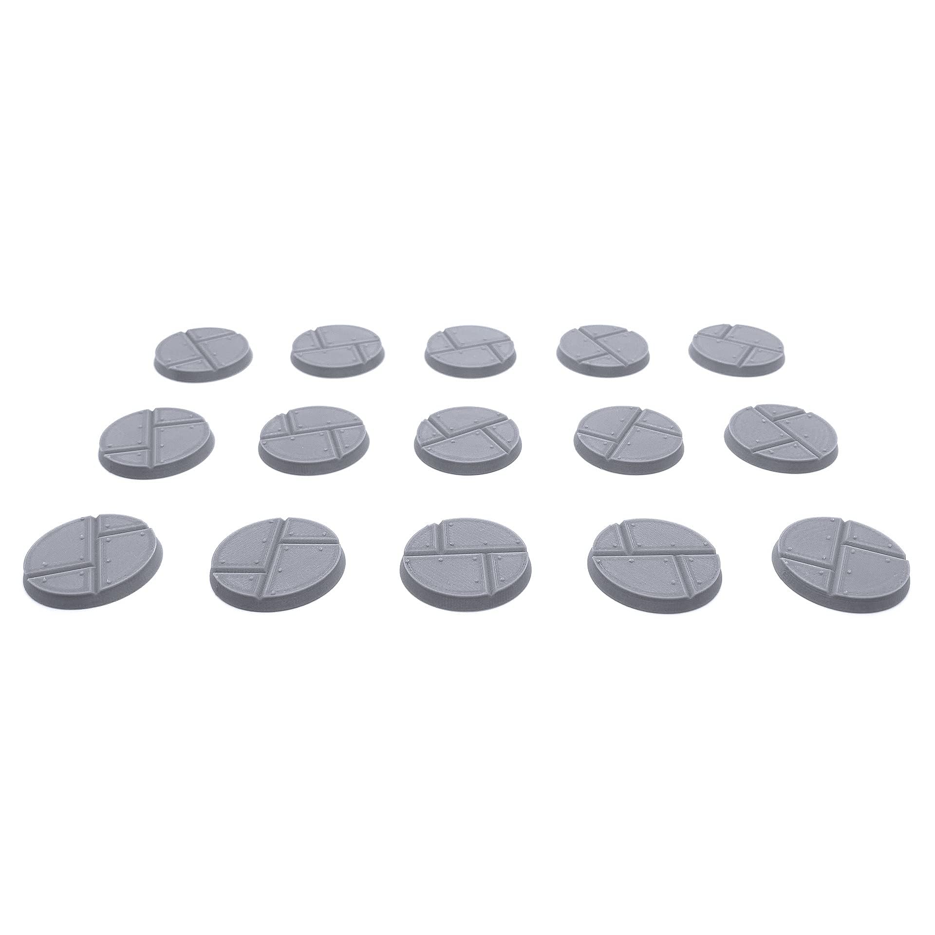 EnderToys Metal Plate Bases (x15), Bits and Accessories for 28-32mm Tabletop Wargame Miniatures, 3D Printed and Paintable
