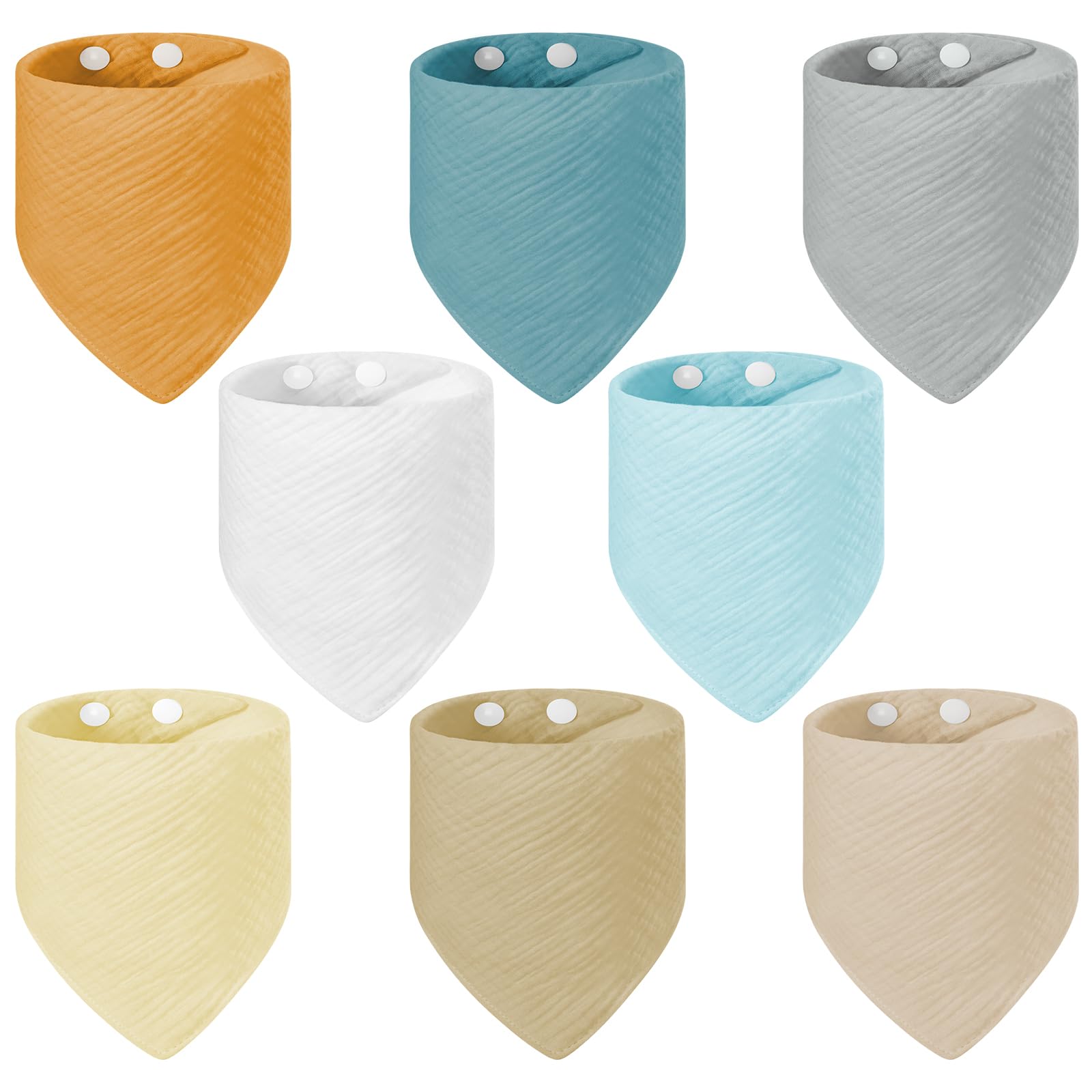 Vicloon Baby Bandana Dribble Bibs Drool Bibs, 8 Pack Baby Bandana Bibs with Adjustable Snaps, Baby Bandana Drool Bibs for Newborns Infants Boys Girls Teething Feeding - Multicolor