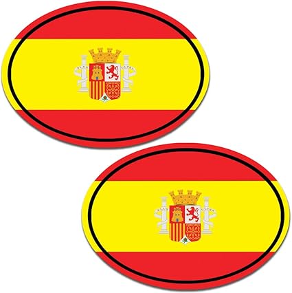 Biomar Labs® 2 pcs Pegatinas Spain Bandera Nacional España Vinilo ...