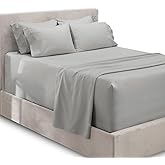 Hearth & Harbor Extra Deep Pocket Sheets - Fits Mattress 18-24 Inches Deep - Extra Deep Pocket Twin Sheets Sets - 4 Piece Twin Size - Silver