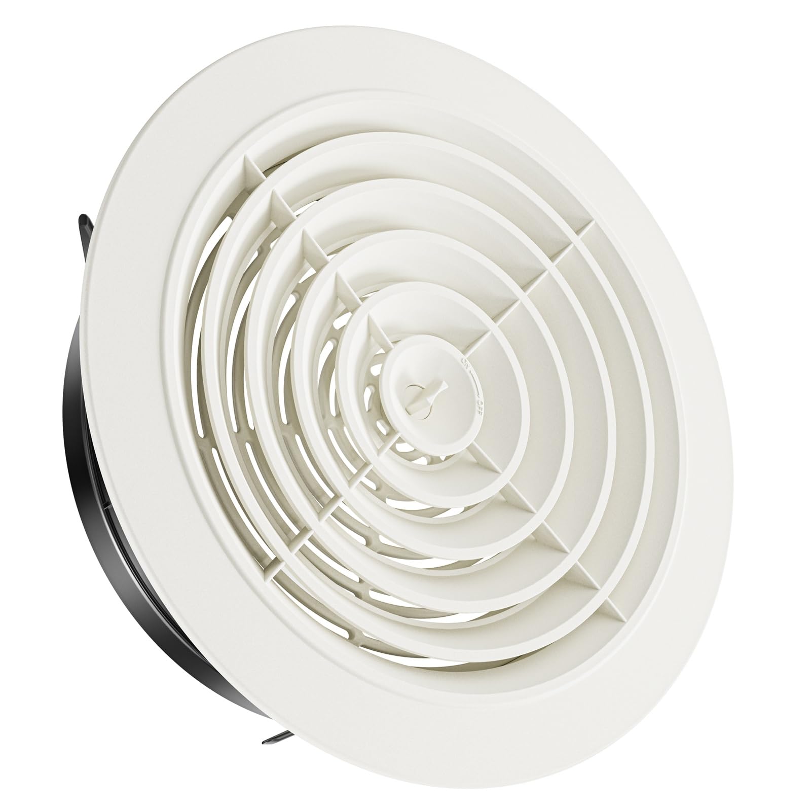Photo 1 of HG POWER 8 Inch Soffit Vent?Round Air Vent Cover with Louver, ABS Adjustable Ceiling Vent Covers for Living Room, Bathroom, Kitchen, Greenhouse, Ventilation System, White - Opening Size 7.28"