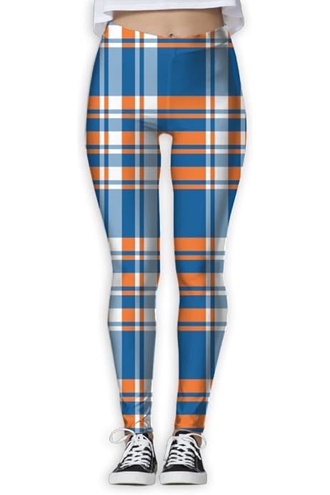 orange and blue plaid pants