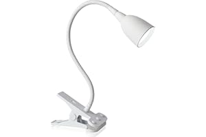 Newhouse Lighting NHCLP-OL-WH Olivia LED Clamp Light Desk Lamp with Flexible Gooseneck, 3 Brightness Levels & 3 Color Modes, White