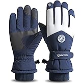 JJZS Winter Ski Snow Gloves for Men, Women, Youth | Touchscreen & Waterproof Cold Weather Hand Warming Gloves Winter Work Gloves