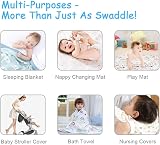 BelleStyle Muslin Swaddle 120x120 Bamboo Cotton 3 Pack Blue Whale Rainbow Horse view 3