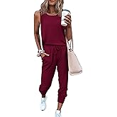 PRETTYGARDEN Women's Two Piece Outfit Sets Casual Summer Sleeveless Matching Lounge Wear Spring Travel Clothes Tracksuit