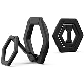 UAG Magnetic Phone Ring Stand, MagSafe Compatible, Black/Black | Metal Finger Ring Grip, 360 Rotation, Adjustable Kickstand, Ultra-Strong Magnetic Hold, Collapsible, Non-Slip Grip