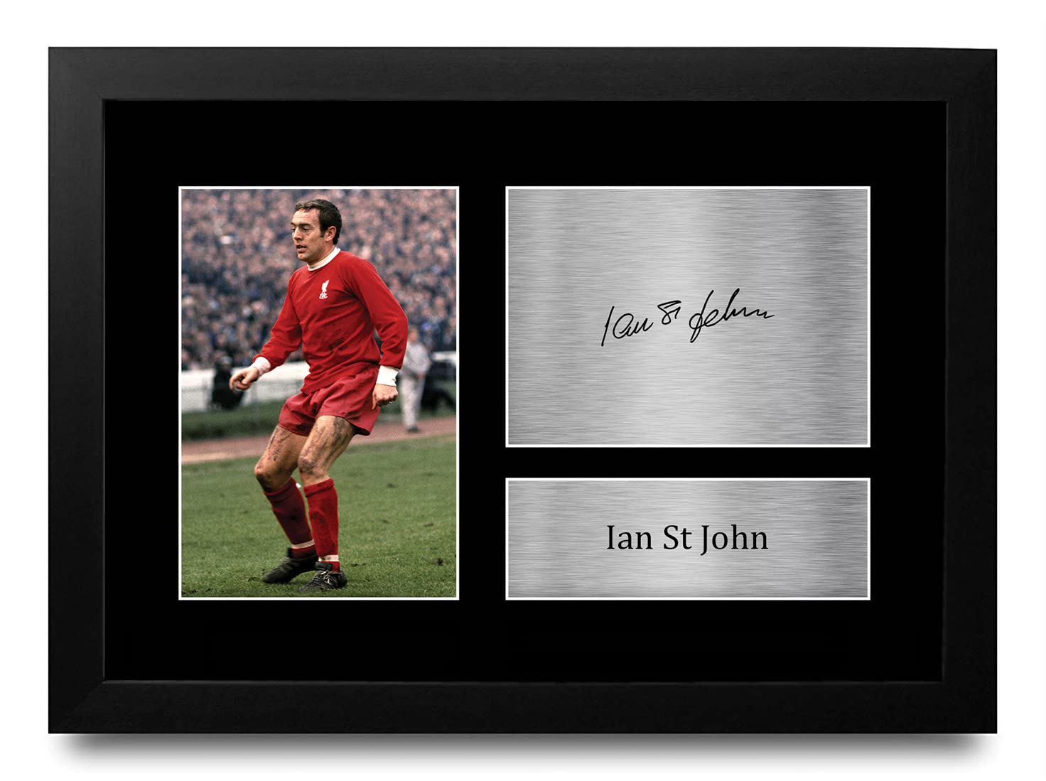 HWC Trading FR A4 Ian St John Liverpool Gifts Printed Signed Autograph Picture for Football Fans and Supporters - A4 Framed