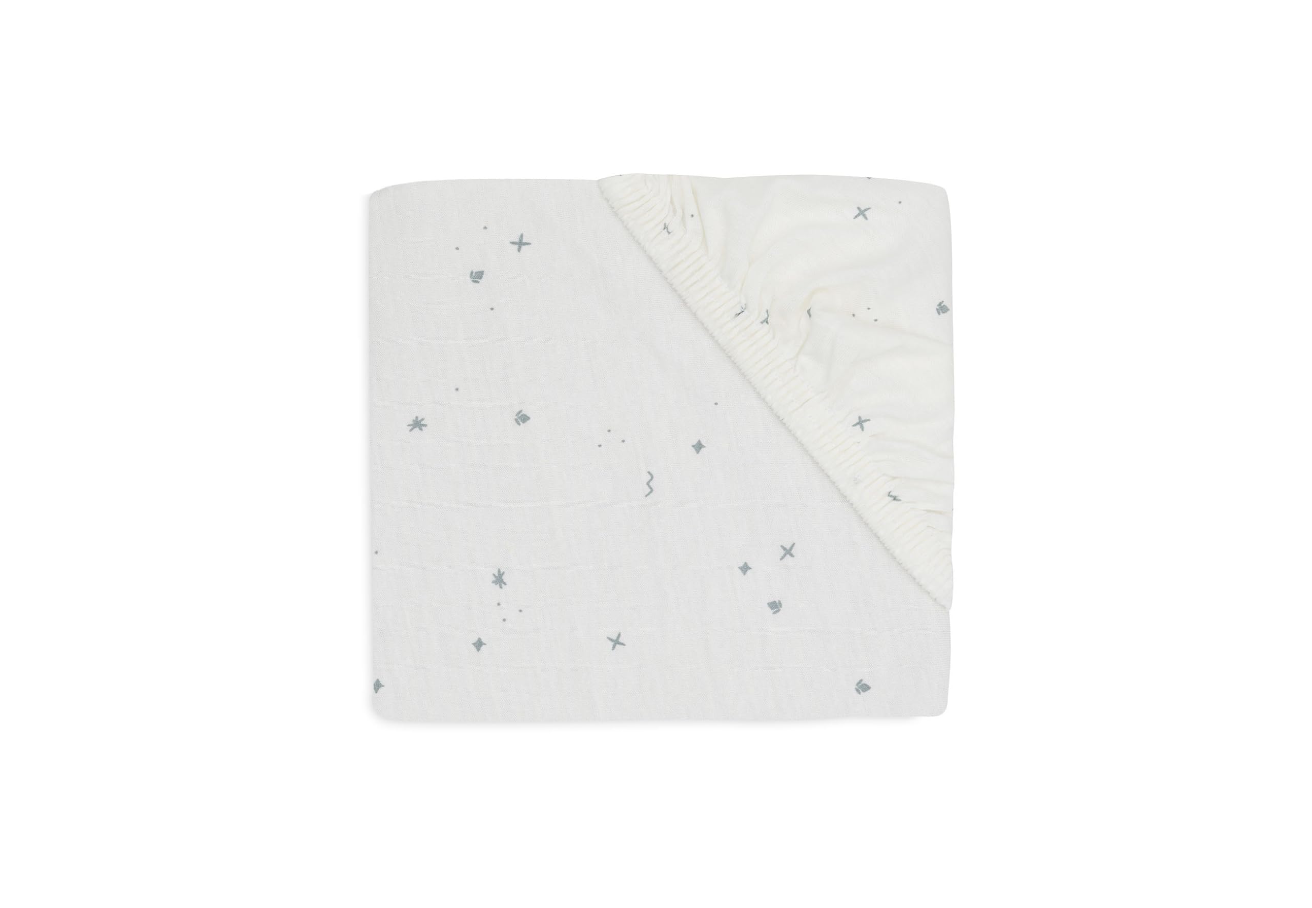 Jollein Jersey Fitted Sheet, Twinkling, Sea Green, 70/75 x 140/150 cm, 100% Cotton, Oeko-Tex Certified