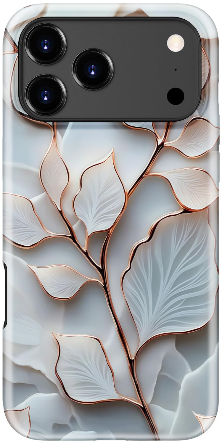 LUMARKE for iPhone 17 Pro Max Case Cute,Aesthetic Vintage Wildflower Leaf Hard Shell,Compatible with Magsafe,Trendy Unique Cool Retro Floral Protective Slim Silicone Phone Cover for Women Girls