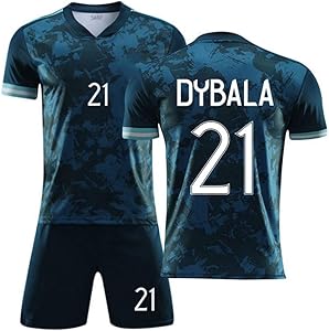 WASX #21 Dybala Soccer Uniform Set Football Jersey,Shirt Shorts Kits for Kids Boys Youth Children,28