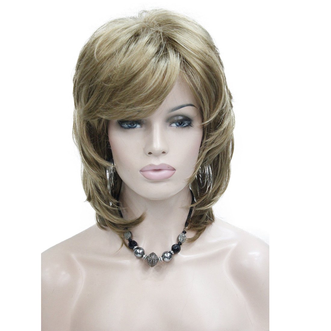 Lydell Short Shaggy Layered Classic Cap Full Synthetic Women's Wigs (19 Light Stawberry Blonde)