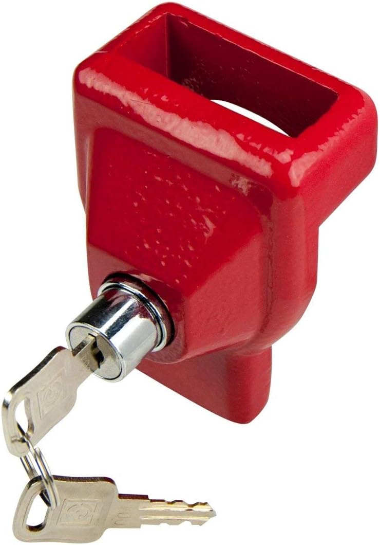 VULCAN Forged Steel Glad Hand Lock with Red Powder Coat and Two Keys: Automotive