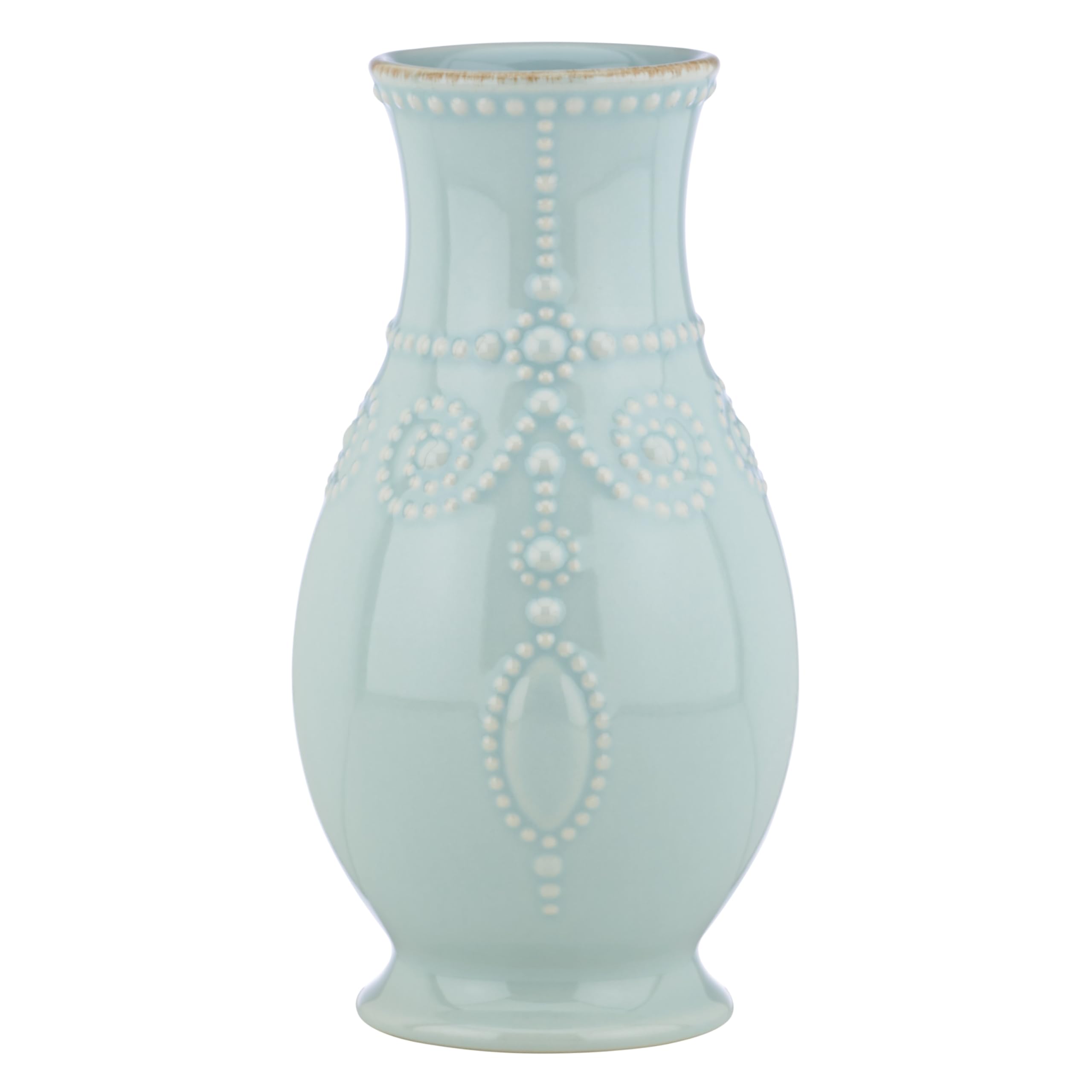 Lenox French Perle Ice Blue 8" Fluted Vase, 8 Inches