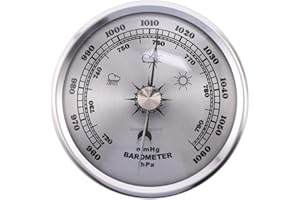 Barometer with Sturdy Metal Frame for Home Use Featuring Mechanical Pressure Gauge to Monitor Air Pressure and Weather Patter