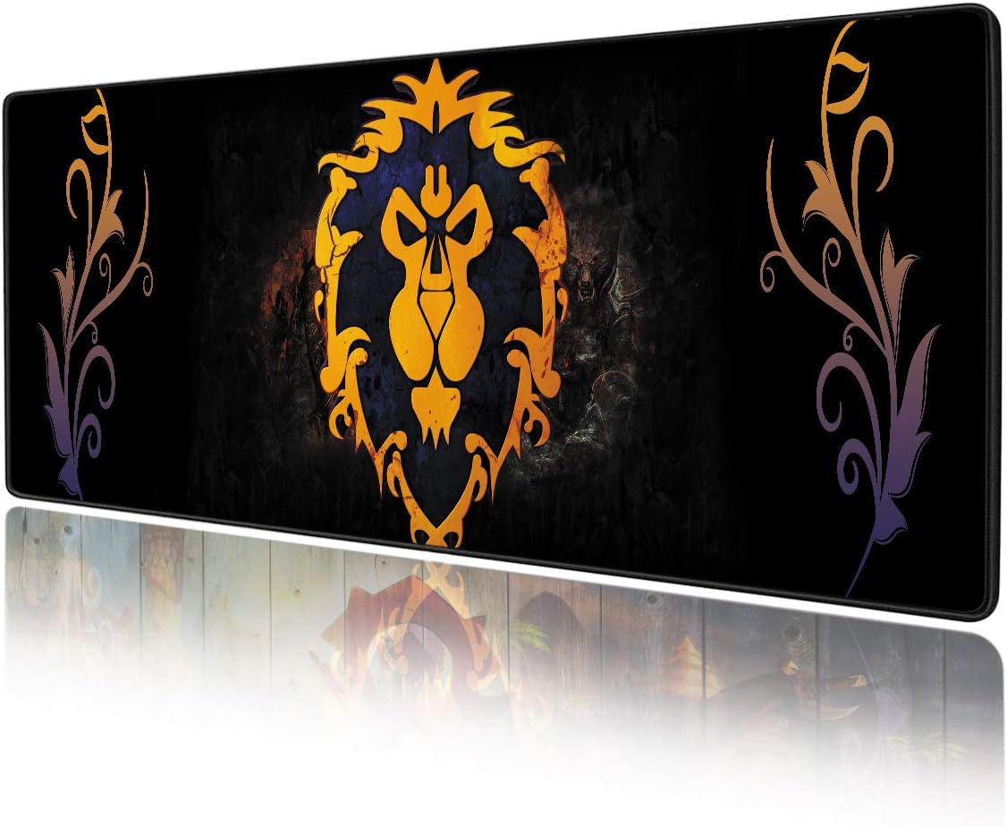 World of Warcraft Large Gaming Mouse Pad Non Slip Rubber Stitched Edges Large Gaming Keyboard Mat Mouse Pad 11.8 × 31.5 × 0.12 Inches (30x80cm) (WOWG)
