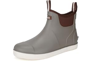 YUHITYGZGS Men's Deck Boots Waterproof Rubber Boots for Men, High Grip Neoprene Saltwater Boating Ankle Rain Chelsea Boot High-Performance Non-Slip Fishing Boots Shoes for Farming Garden Work Outdoor
